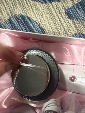 Portable Pink Facial and body  Massager with Mirror - Women Skincare Tool